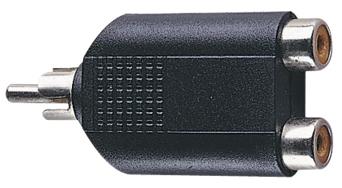 RCA Phono Plug to 2x RCA Phono Sockets
