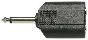 6.35mm Mono Plug to 2x 6.35mm Sockets