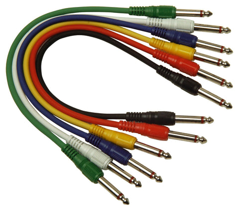 0.3M Jack To Jack Patch Cables Pack of 6 