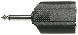 6.35mm Mono Plug to 2x 6.35mm Sockets 