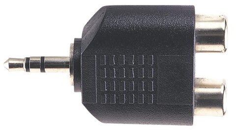 3.5mm Stereo Plug to 2x RCA Phono Sockets 